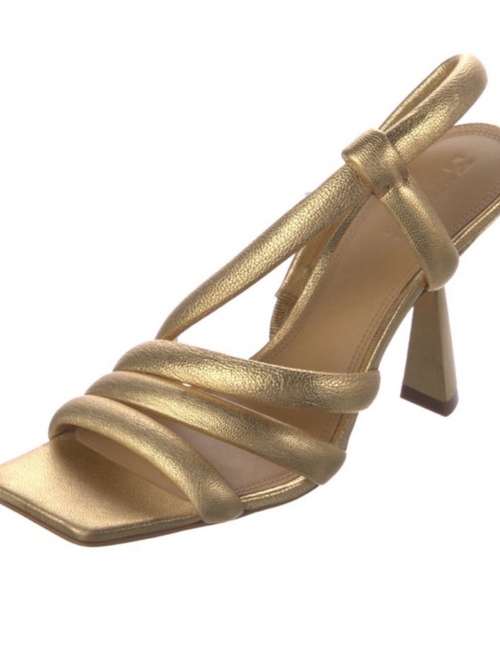 $470 NWT Mercedes Castilloe gold puff heels,8.5